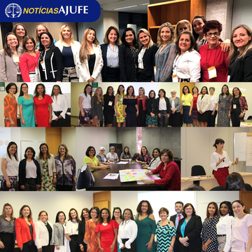 Integrantes e apoiadoras da Comissão Ajufe Mulheres coordenam oficinas no curso da ENFAM sobre desafios da carreira para juízas