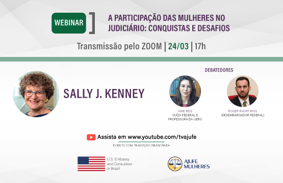 Cientista política americana Sally Kenney e magistrados federais debatem a igualdade de gênero nos sistemas de justiça, nesta quarta-feira (24/03)